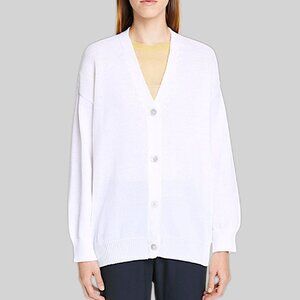 Mansur Gavriel made in Italy 100% polyamide white minimalist knit cardigan L